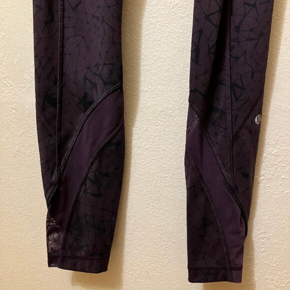 Lululemon Inspire 7/8 Tight II Luxtreme/Mesh Star Crushed Black Cherry Size 2 - Picture 3 of 6